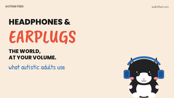 Coffee the cat wearing headphones next to the words headphones and earplugs: the world, at your volume