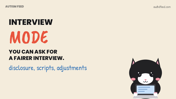 Coffee the black-and-white cat next to the words Interview Mode: You can ask for A fairer interview.